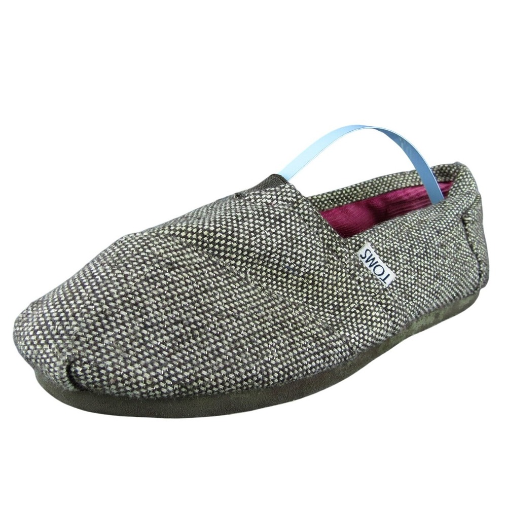 TOMS Women Flat Shoes Brown Fabric‎ Slip On Size 7.5 Medium